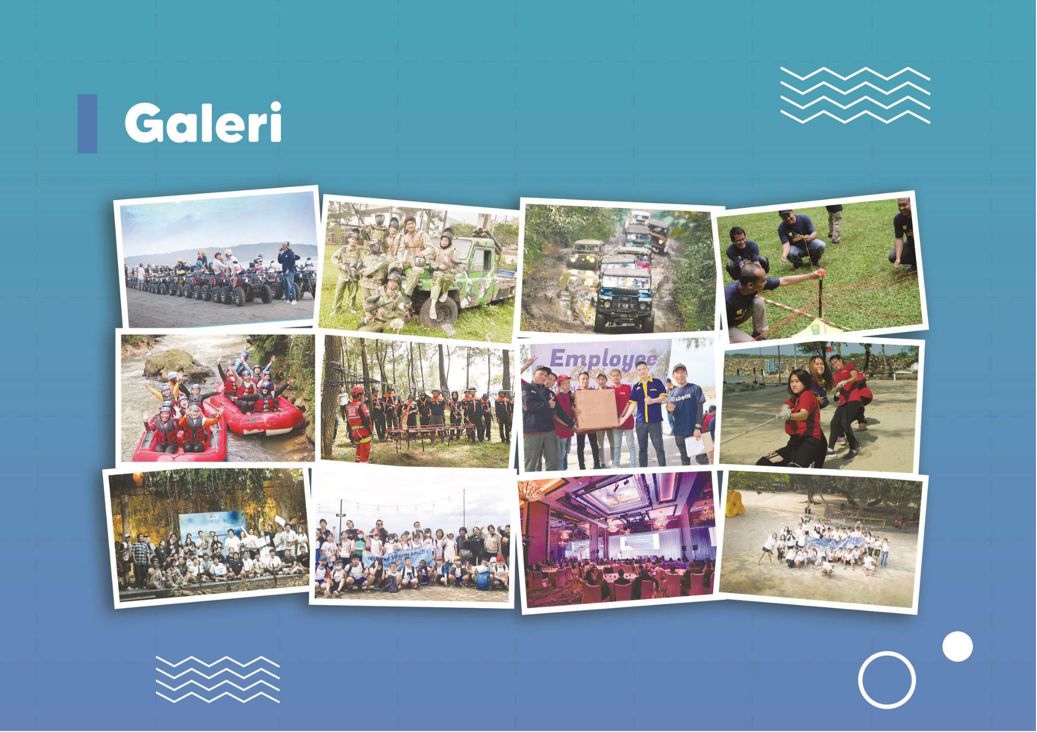 Galeri dokumentasi event Admos Event Organizer - gathering, outing, team building di Pulau Jawa